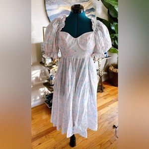 Selkie Pastel Bouquet Tea Rose Dress Size Small (Worn Only Once!)